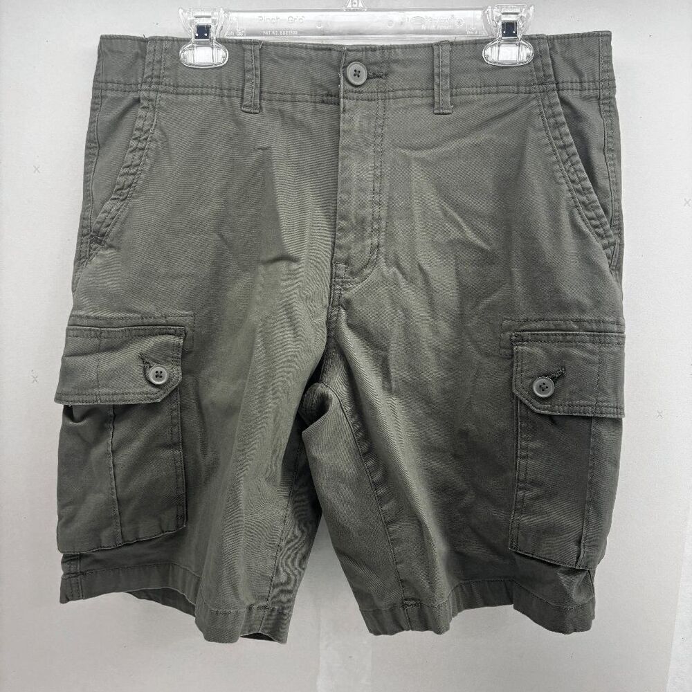 Sonoma 34 Green The Everyday Short Cargo Shorts‎ Flat Front Stretch Flex EUC